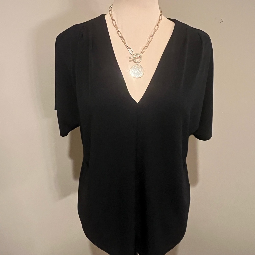 Banana Republic Black V-Neck Blouse